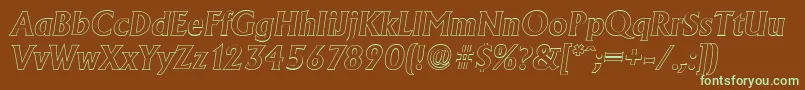 AdelonoutlineBolditalic Font – Green Fonts on Brown Background