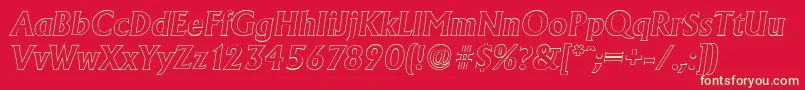 AdelonoutlineBolditalic Font – Green Fonts on Red Background