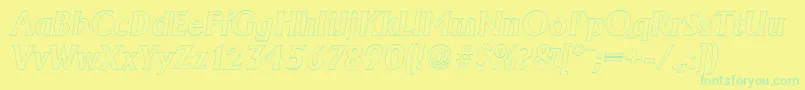 AdelonoutlineBolditalic Font – Green Fonts on Yellow Background