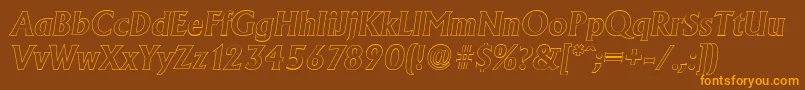 AdelonoutlineBolditalic Font – Orange Fonts on Brown Background