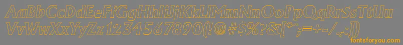 AdelonoutlineBolditalic Font – Orange Fonts on Gray Background
