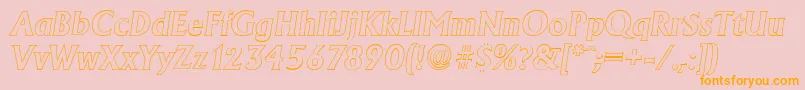 AdelonoutlineBolditalic Font – Orange Fonts on Pink Background