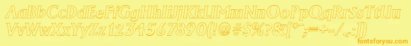 More about AdelonoutlineBolditalic Font AdelonoutlineBolditalic Font – Orange Fonts on Yellow Background