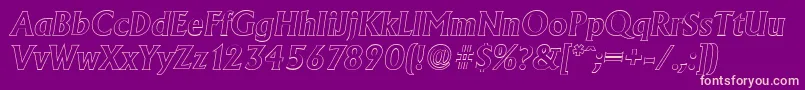 AdelonoutlineBolditalic Font – Pink Fonts on Purple Background