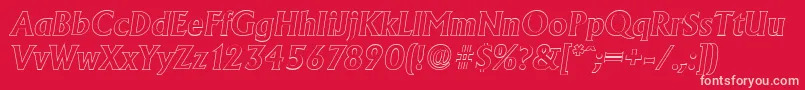 More about AdelonoutlineBolditalic Font AdelonoutlineBolditalic Font – Pink Fonts on Red Background