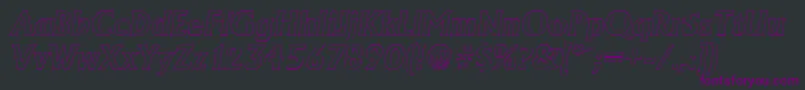 AdelonoutlineBolditalic Font – Purple Fonts on Black Background