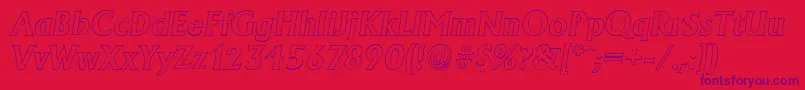 AdelonoutlineBolditalic Font – Purple Fonts on Red Background