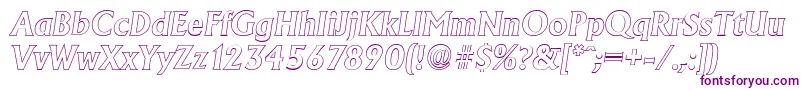 Czcionka AdelonoutlineBolditalic – fioletowe czcionki
