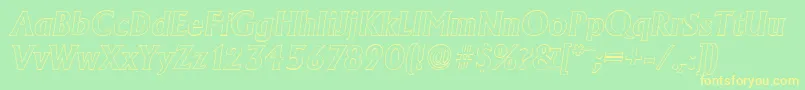 AdelonoutlineBolditalic Font – Yellow Fonts on Green Background
