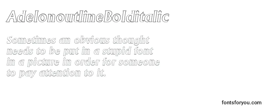 AdelonoutlineBolditalic Font