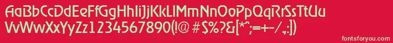 RagtimeRegular-Schriftart – Grüne Schriften auf rotem Hintergrund