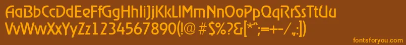 RagtimeRegular-Schriftart – Orangefarbene Schriften auf braunem Hintergrund