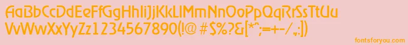 フォントRagtimeRegular – オレンジの文字がピンクの背景にあります。