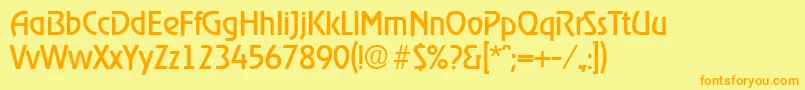 RagtimeRegular Font – Orange Fonts on Yellow Background