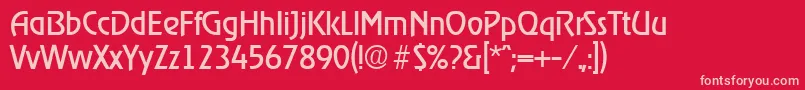 Czcionka RagtimeRegular – różowe czcionki na czerwonym tle