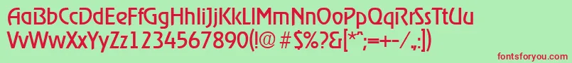 RagtimeRegular Font – Red Fonts on Green Background
