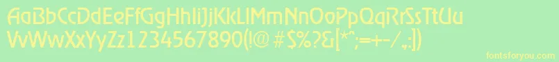 RagtimeRegular Font – Yellow Fonts on Green Background