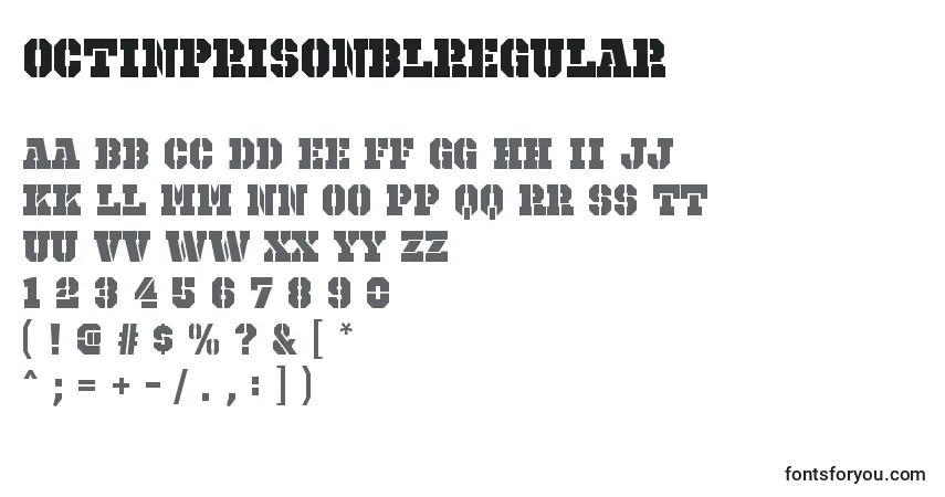 Schriftart OctinprisonblRegular – Alphabet, Zahlen, spezielle Symbole