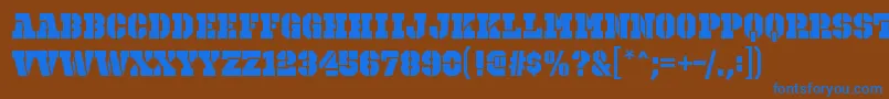 OctinprisonblRegular Font – Blue Fonts on Brown Background