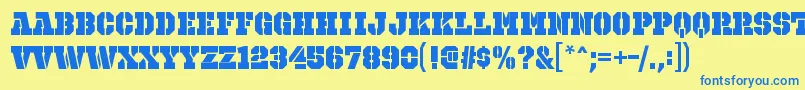 OctinprisonblRegular Font – Blue Fonts on Yellow Background