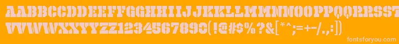OctinprisonblRegular-Schriftart – Rosa Schriften auf orangefarbenem Hintergrund