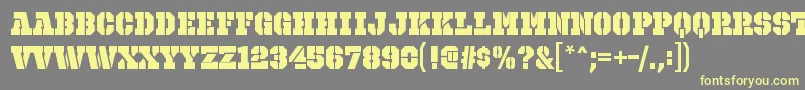 OctinprisonblRegular-Schriftart – Gelbe Schriften auf grauem Hintergrund