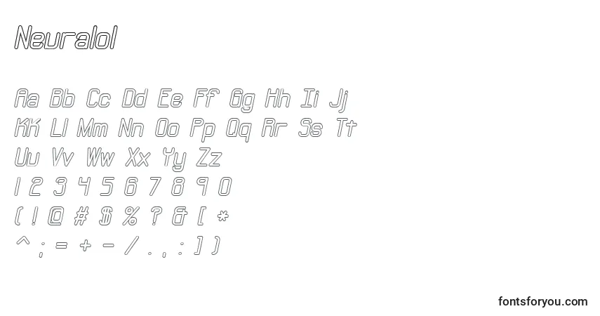 Neuralol Font – alphabet, numbers, special characters