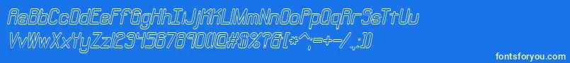 フォントNeuralol – 黄色の文字、青い背景