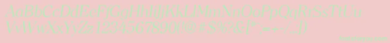 ClearfaceserialLightItalic Font – Green Fonts on Pink Background