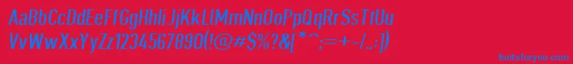 Шрифт Giveahootbkextobl – синие шрифты на красном фоне