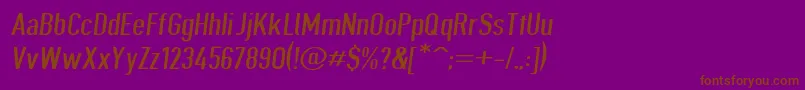 Giveahootbkextobl-Schriftart – Braune Schriften auf violettem Hintergrund