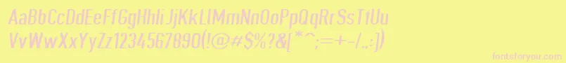 Giveahootbkextobl-Schriftart – Rosa Schriften auf gelbem Hintergrund
