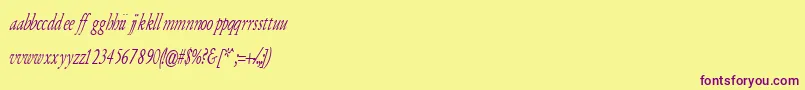 Czcionka Armydi – fioletowe czcionki na żółtym tle