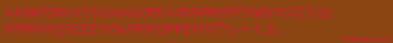 BushidoLeftalic Font – Red Fonts on Brown Background