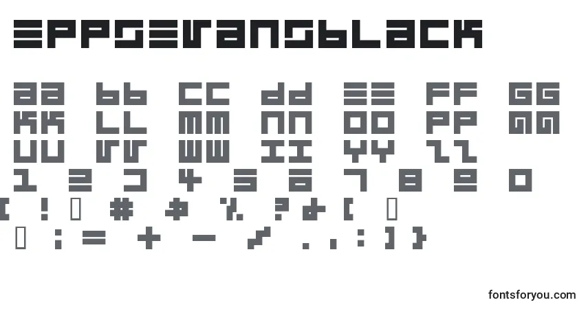 Schriftart EppsEvansBlack – Alphabet, Zahlen, spezielle Symbole