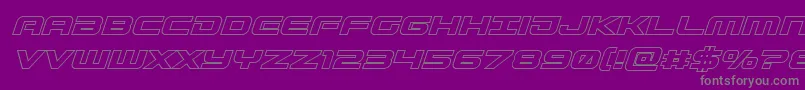 フォントGunshipoutital – 紫の背景に灰色の文字