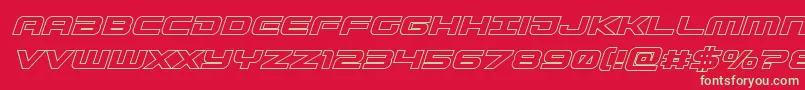 Gunshipoutital Font – Green Fonts on Red Background