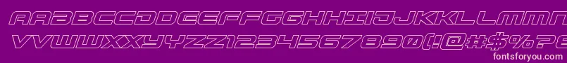 Gunshipoutital-Schriftart – Rosa Schriften auf violettem Hintergrund
