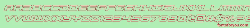 Gunshipoutital Font – Red Fonts on Green Background