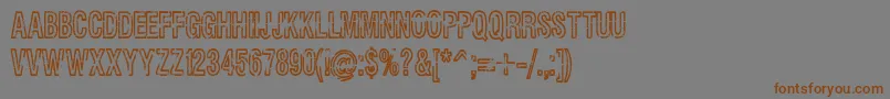 Подробнее о шрифте Rueckwarzsalto Шрифт Rueckwarzsalto – коричневые шрифты на сером фоне