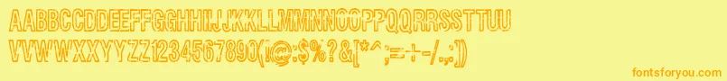 Rueckwarzsalto Font – Orange Fonts on Yellow Background