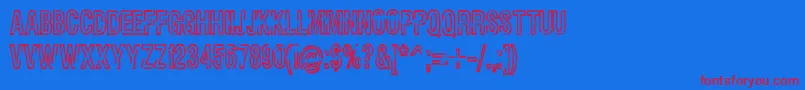 Rueckwarzsalto Font – Red Fonts on Blue Background