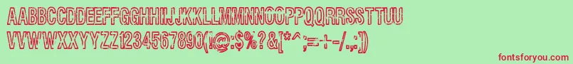 Rueckwarzsalto Font – Red Fonts on Green Background