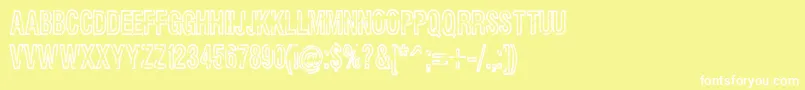Rueckwarzsalto Font – White Fonts on Yellow Background