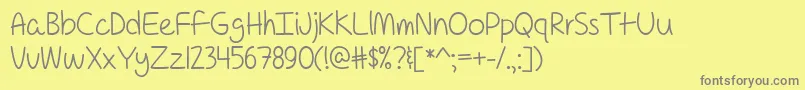 Czcionka ForAPessimistImPrettyOptimisticTtf – szare czcionki na żółtym tle