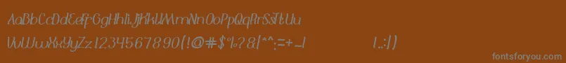 フォントAdoreYou – 茶色の背景に灰色の文字