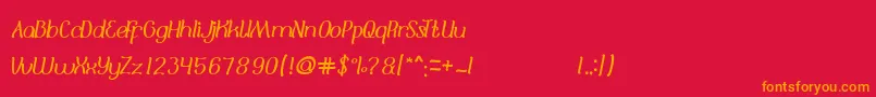 フォントAdoreYou – 赤い背景にオレンジの文字