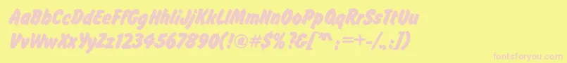 FalconPosterBold Font – Pink Fonts on Yellow Background