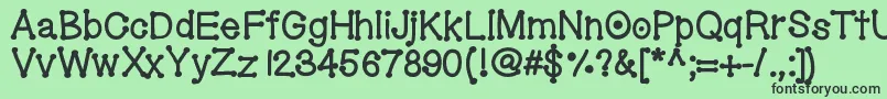 Weitere Informationen zur Geldoticalowercasethickf-Schriftart Geldoticalowercasethickf-Schriftart – Schwarze Schriften auf grünem Hintergrund