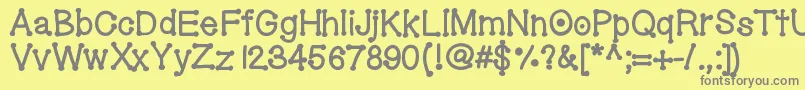 Geldoticalowercasethickf Font – Gray Fonts on Yellow Background